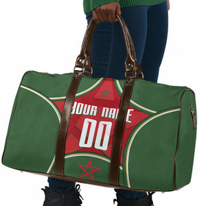 Personalized Morocco Football Atlas Lion Travel Bag Moroccan Star National Flag