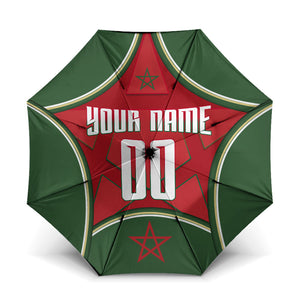 Personalized Morocco Football Atlas Lion Umbrella Moroccan Star National Flag
