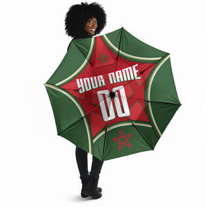 Personalized Morocco Football Atlas Lion Umbrella Moroccan Star National Flag