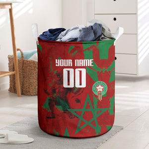 Personalized Morocco Football Laundry Basket Atlas Lion Grunge Star Mascot