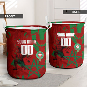 Personalized Morocco Football Laundry Basket Atlas Lion Grunge Star Mascot