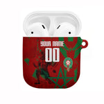 Personalized Morocco Football AirPods Case Atlas Lion Grunge Star Mascot