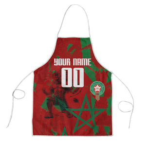 Personalized Morocco Football Apron Atlas Lion Grunge Star Mascot
