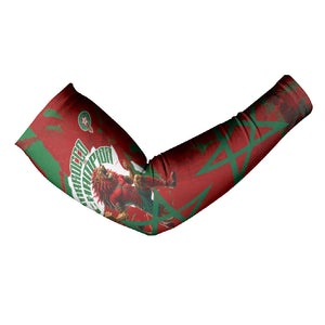 Personalized Morocco Football Arm Sleeves Atlas Lion Grunge Star Mascot