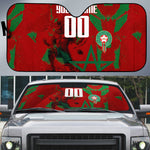 Personalized Morocco Football Auto Sun Shade Atlas Lion Grunge Star Mascot