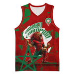 Personalized Morocco Football Basketball Jersey Atlas Lion Grunge Star Mascot