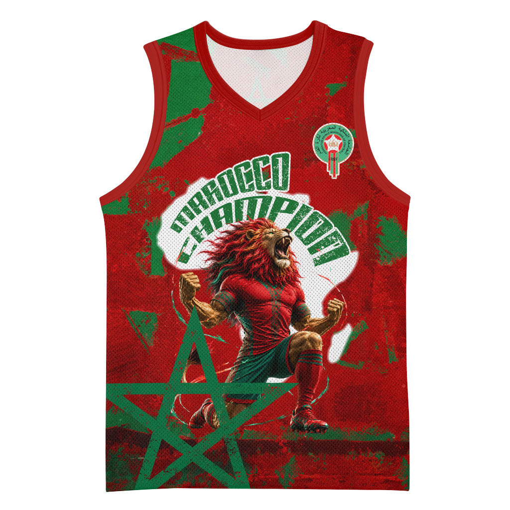 Personalized Morocco Football Basketball Jersey Atlas Lion Grunge Star Mascot