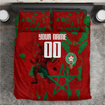 Personalized Morocco Football Bedding Set Atlas Lion Grunge Star Mascot