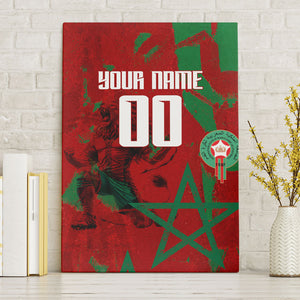 Personalized Morocco Football Canvas Wall Art Atlas Lion Grunge Star Mascot