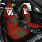 Personalized Morocco Football Car Seat Cover Atlas Lion Grunge Star Mascot