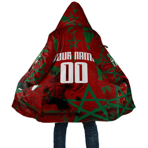 Personalized Morocco Football Cloak Atlas Lion Grunge Star Mascot
