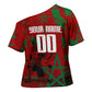 Personalized Morocco Football Cross Shoulder Shirt Atlas Lion Grunge Star Mascot