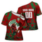 Personalized Morocco Football Cross Shoulder Shirt Atlas Lion Grunge Star Mascot
