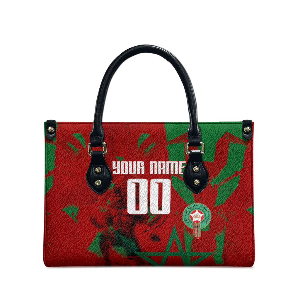 Personalized Morocco Football Leather Bag Atlas Lion Grunge Star Mascot