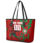 Personalized Morocco Football Leather Tote Bag Atlas Lion Grunge Star Mascot