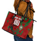 Personalized Morocco Football Leather Tote Bag Atlas Lion Grunge Star Mascot