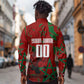 Personalized Morocco Football Long Sleeve Button Shirt Atlas Lion Grunge Star Mascot