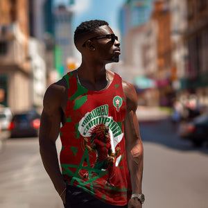 Personalized Morocco Football Men Tank Top Atlas Lion Grunge Star Mascot
