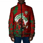 Personalized Morocco Football Padded Jacket Atlas Lion Grunge Star Mascot