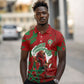 Personalized Morocco Football Polo Shirt Atlas Lion Grunge Star Mascot