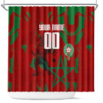 Personalized Morocco Football Shower Curtain Atlas Lion Grunge Star Mascot