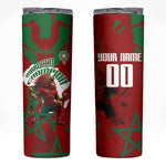 Personalized Morocco Football Skinny Tumbler Atlas Lion Grunge Star Mascot