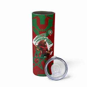 Personalized Morocco Football Skinny Tumbler Atlas Lion Grunge Star Mascot