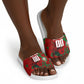 Personalized Morocco Football Slide Sandals Atlas Lion Grunge Star Mascot