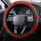 Morocco Football Steering Wheel Cover Atlas Lion Grunge Star Mascot