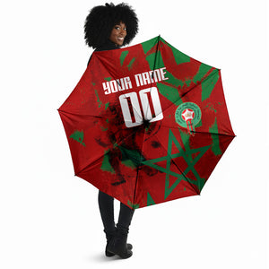 Personalized Morocco Football Umbrella Atlas Lion Grunge Star Mascot