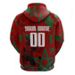 Personalized Morocco Football Zip Hoodie Atlas Lion Grunge Star Mascot