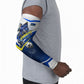 Personalized Curacao Football Marlin Mascot Arm Sleeves Caribbean Flag Colors Geometric Blue