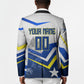 Personalized Curacao Football Marlin Mascot Blazer Caribbean Flag Colors Geometric Blue
