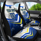 Personalized Curacao Football Marlin Mascot Car Seat Cover Caribbean Flag Colors Geometric Blue