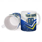 Personalized Curacao Football Marlin Mascot Ceramic Mug Caribbean Flag Colors Geometric Blue