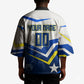 Personalized Curacao Football Marlin Mascot Kimono Caribbean Flag Colors Geometric Blue