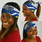 Personalized Curacao Football Marlin Mascot Neck Gaiter Caribbean Flag Colors Geometric Blue