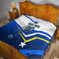 Personalized Curacao Football Marlin Mascot Quilt Caribbean Flag Colors Geometric Blue
