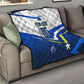 Personalized Curacao Football Marlin Mascot Quilt Caribbean Flag Colors Geometric Blue