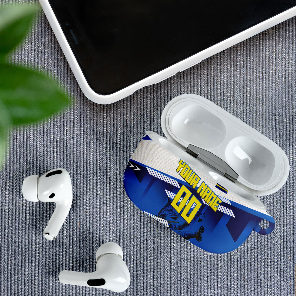 Personalized Curacao Football AirPods Case Marlin Mascot Blue National Flag Accents