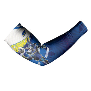 Personalized Curacao Football Arm Sleeves Marlin Mascot Blue National Flag Accents