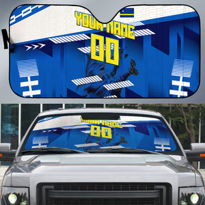 Personalized Curacao Football Auto Sun Shade Marlin Mascot Blue National Flag Accents