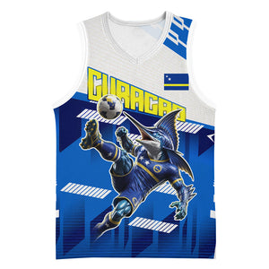 Personalized Curacao Football Basketball Jersey Marlin Mascot Blue National Flag Accents