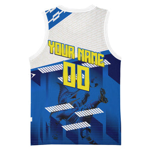 Personalized Curacao Football Basketball Jersey Marlin Mascot Blue National Flag Accents