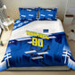 Personalized Curacao Football Bedding Set Marlin Mascot Blue National Flag Accents
