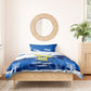 Personalized Curacao Football Bedding Set Marlin Mascot Blue National Flag Accents