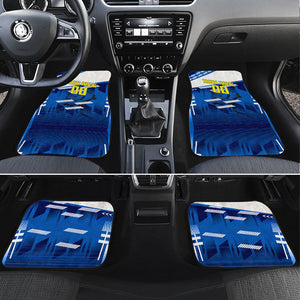 Personalized Curacao Football Car Mats Marlin Mascot Blue National Flag Accents