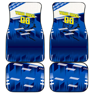Personalized Curacao Football Car Mats Marlin Mascot Blue National Flag Accents