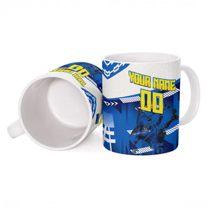 Personalized Curacao Football Ceramic Mug Marlin Mascot Blue National Flag Accents