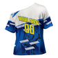 Personalized Curacao Football Cross Shoulder Shirt Marlin Mascot Blue National Flag Accents